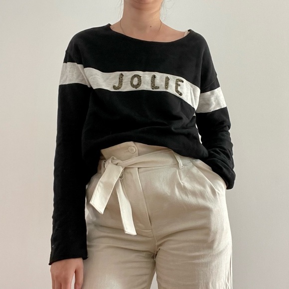 SCOTCH & SODA JOLIE embroidered  black & gold Sweater - P - Picture 5 of 13